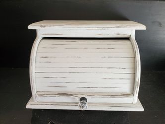 Distressed End Tables And Bread Box