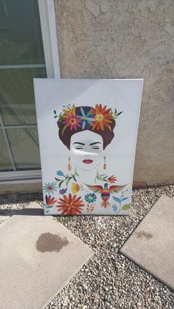Colorful Canvas Painting Of Frida