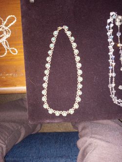 Southwestern Turquoise Flowers Floral Link Necklace Native American Design 