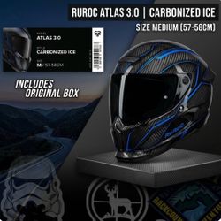 Ruroc Atlas 3.0 Carbonized Ice Helmet Medium