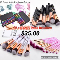 Eyeshadow palette/10pcs brushes set