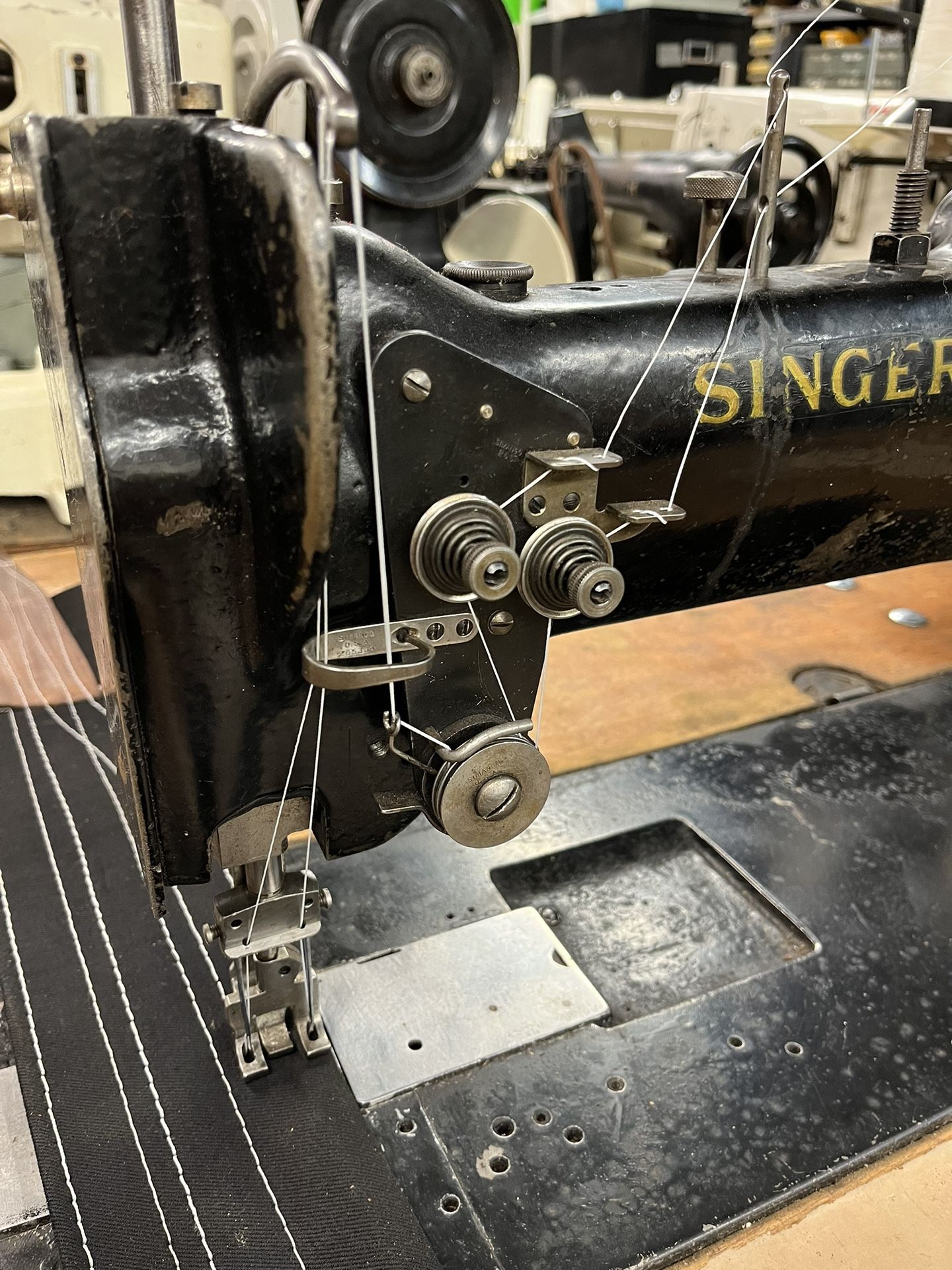 Long Arm Sewing Machine Double Needle Walking Foot Extra Heavy Duty