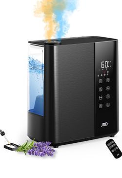 JRD Warm & Cool Mist Humidifiers for Bedroom 5L, Quiet Ultrasonic Air Humidifier Fast Symptom Relief, 50H Runtime, Oil Diffuser, 12H Timer, 7 Color Li