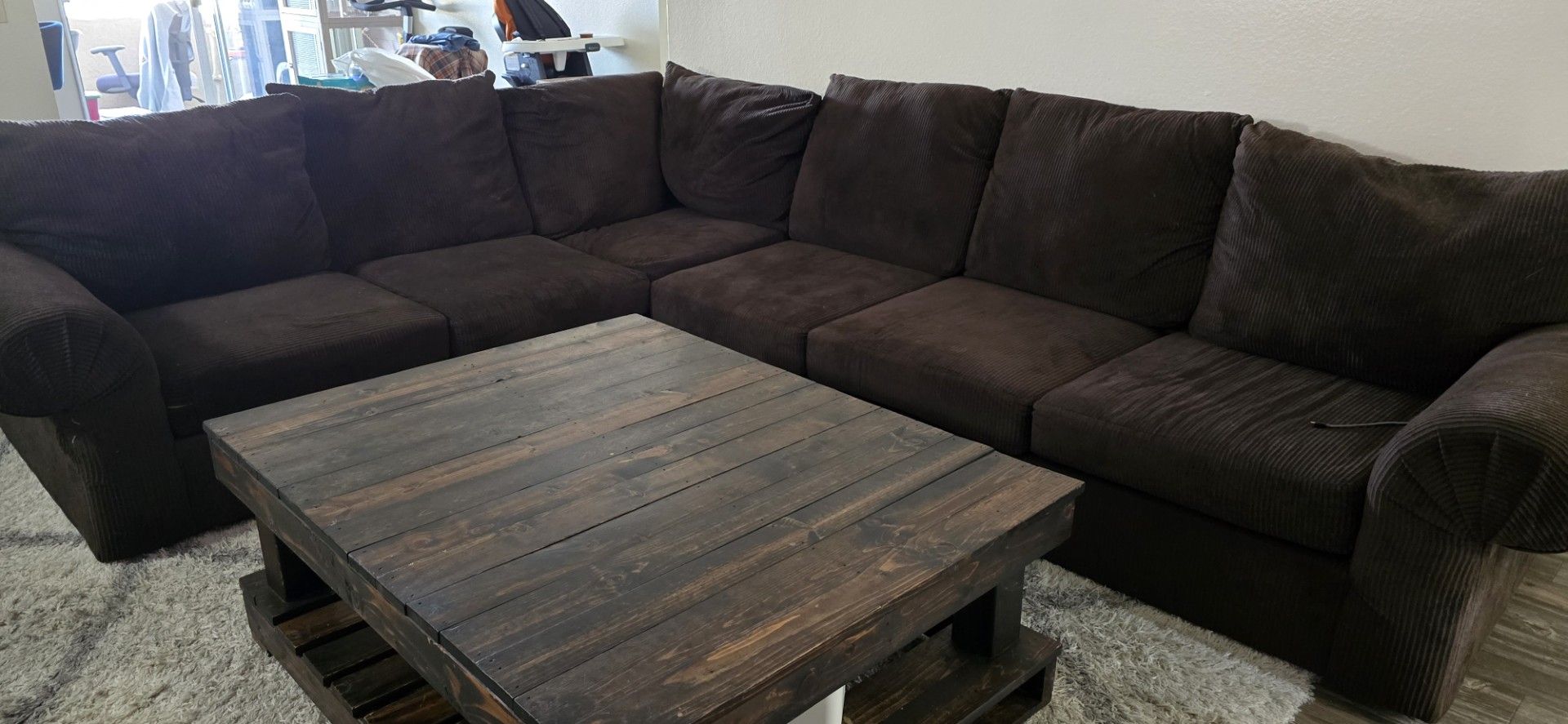 Sectional Couch with tables