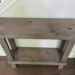 Gray wood console table