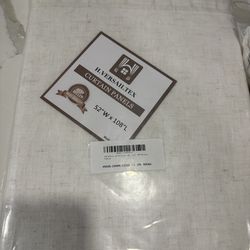 H.VERSAILTEX Natural Linen Curtain Panels in Off White.