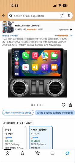 2007-18 Jeep Wrangler CarPlay Screen