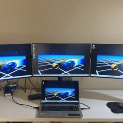 3 Monitors, Triple Monitor Arm, Docking Station 