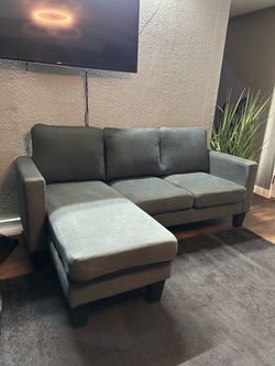 Gray Fabric Sectional Sofa with Chaise