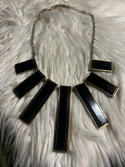Black and Gold Statement Bib Necklace