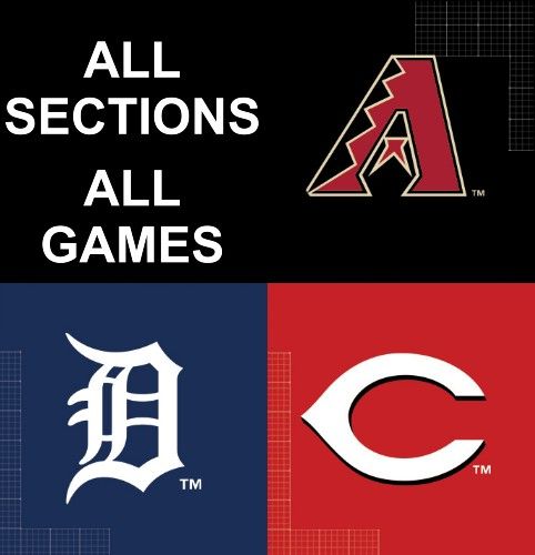 15x incl. VIP, Home Plate, Club Level Tickets - Diamondbacks and Reds / Tigers