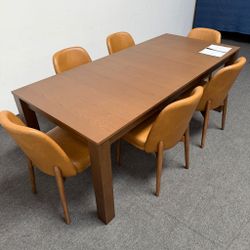 Just Unboxed: Burrow *Brand New* Harvest Extendable Dining Table (59-79) + 6x Alto Dining Chairs