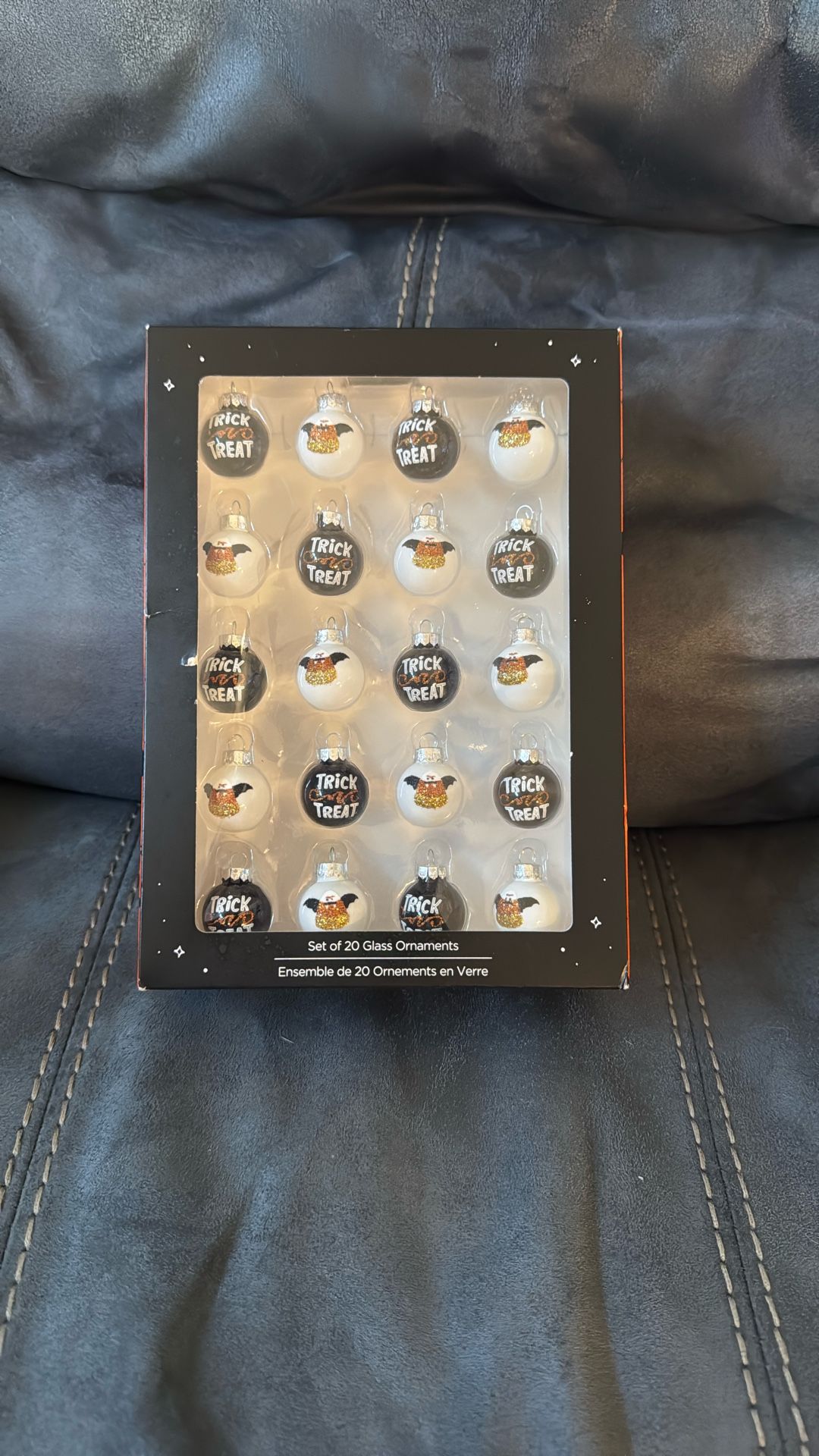 New Halloween Candy Corn Bat Trick Or Treat Set Of 20 Glass Halloween Mini Ornaments Decorations Toil And Trouble