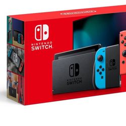 Nintendo Switch with Neon Blue & Neo Red 