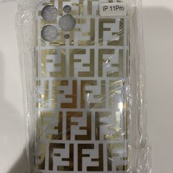 White And Gold  Print iPhone 11 Pro Case 