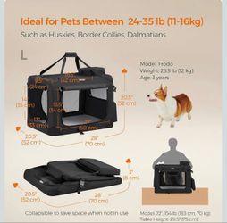 Feandrea 28" Collapsible Soft Dog Crate Portable Travel for Indoor and Outdoor - Black