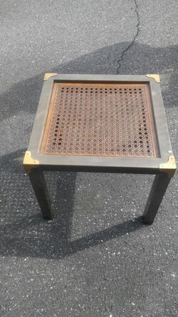 Medieval brass type end table very unique