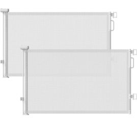 Retractable Baby Gates 2 Pack, 55" Wide Mesh Dog Gate Indoor  34" Tall Gate for Stairs Doorways Hallways Deck, Child Pet Safety Gate for Indoor Outdoo