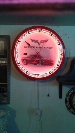 Antique light up corvette clock