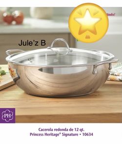 Cacerolaprincess House. De 12 Qts Heritage Signature De Acero Inoxidable Nueva En Su Caja