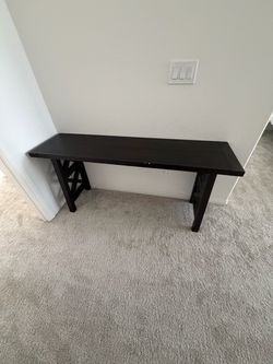 Dark Wood Console Table with X-Base