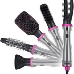 5 In1 Negative Hair Dryer Brush Curling Iron Straightener Hot Air Brush Comb Styling Tools Air Blower Dryer Air Comb