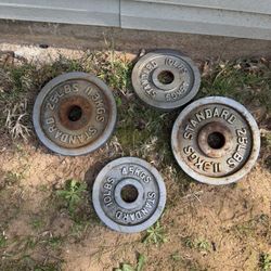 2 25lbs and 2 10lbs Weights. 