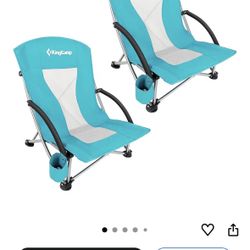 Beach Chairs Pair And Beach Umbrella Set