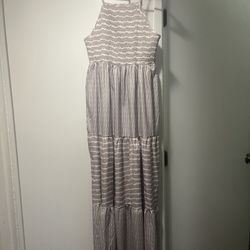 New Long Dress Tan & Beige Size 12 New 