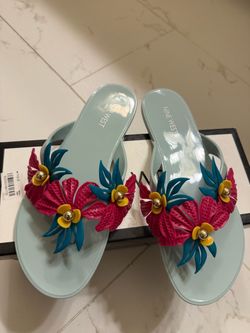 Nine West Floral Flip Flop Sandals