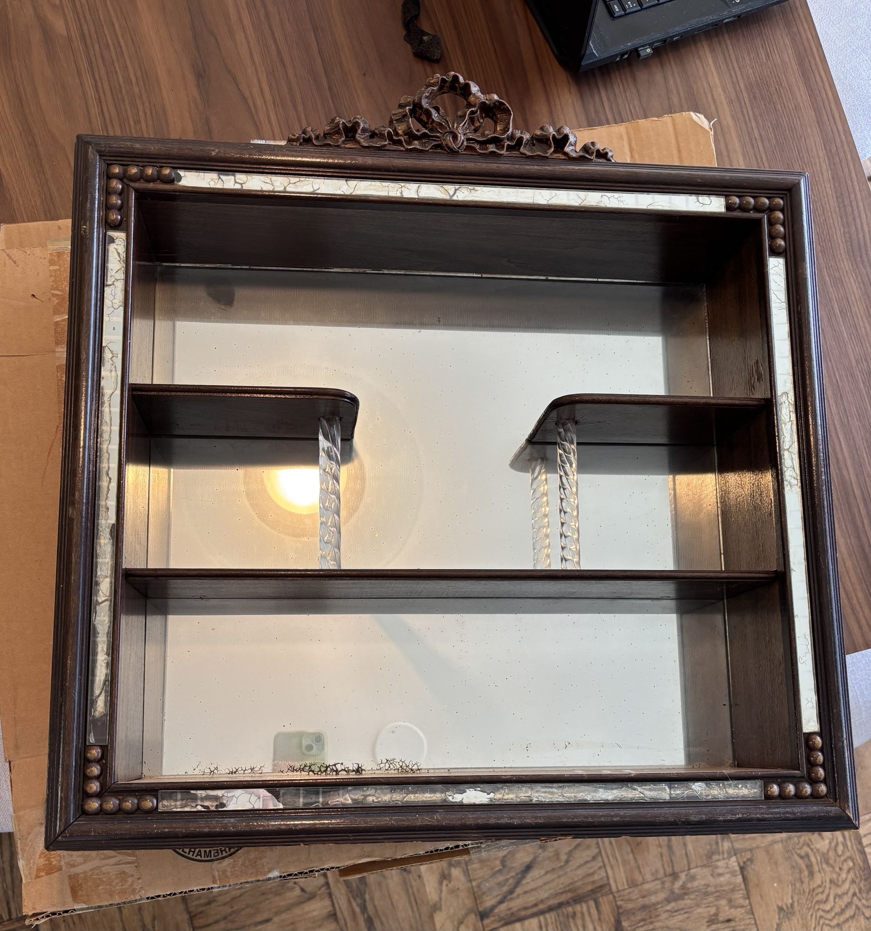Art Deco Shadow Box Hanging shelf