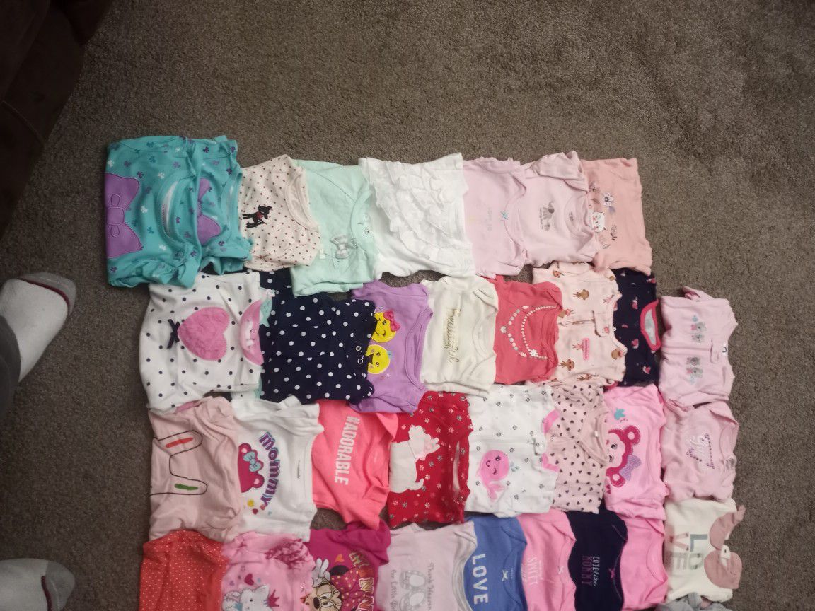 3-6 Month Baby Girl Clothes 70 Pieces. From Smoke And Pet Free Home