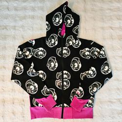 Authentic Kid Robot black and pink hoodie sweater size M