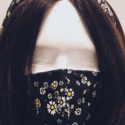 Floral Mask With Matching Headband