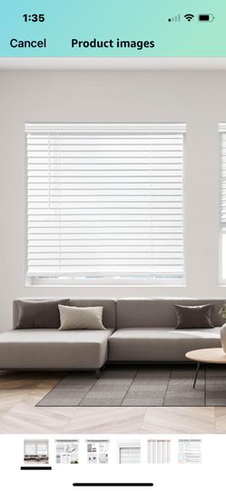 64(W) x 48 (L) White Faux Wood Blind