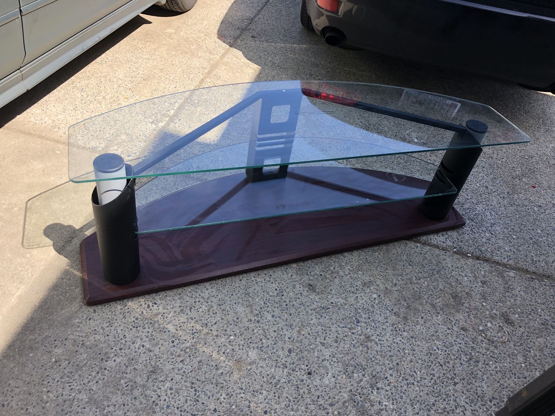 Glass tv stand