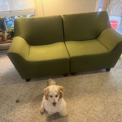 Two pc Herman Miller  swoop loveseat 