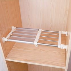 Hershii Closet Tension Shelf & Rod Expandable Metal Storage Rack Adjustable