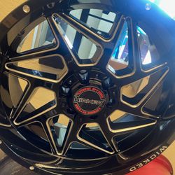  RIMS/WHEELS! Wicked extreme Off-road black and Sliver Size 20x9 