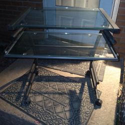Metal And Glass Computer Desk