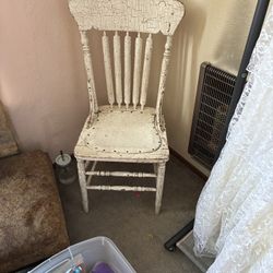 Vintage Old Leather Shabby Chic Chair 