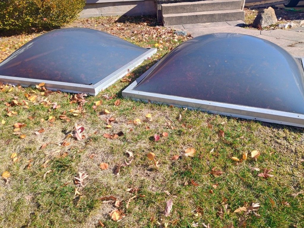 2 Curb Mounted Dome Skylights For Sale