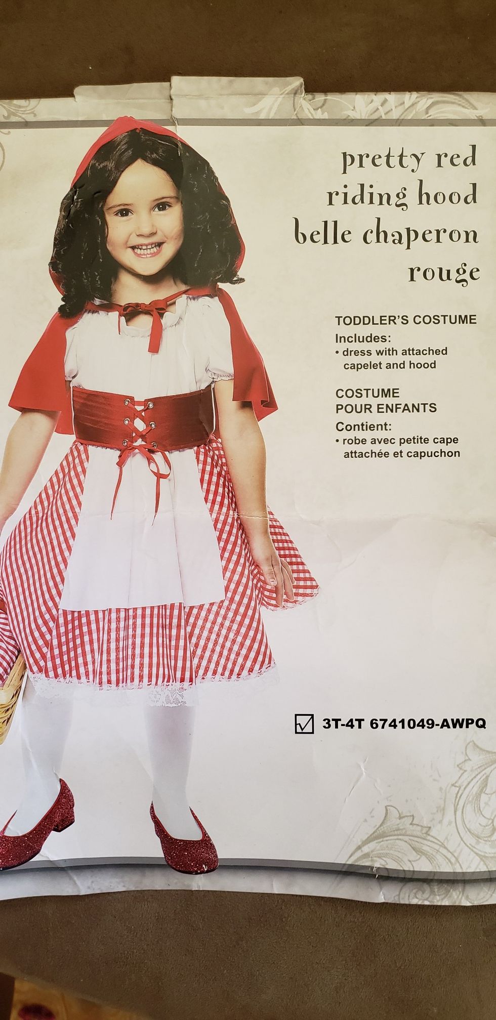 Lil red riding hood size 3-4T