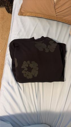 Black denim tear hoodie