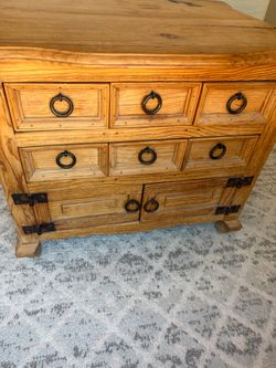 Mexican Style Wood Chest of Drawers