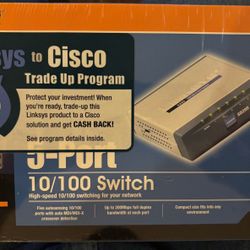 Linksys 5 Port 10/100 Switch New Never Opened 