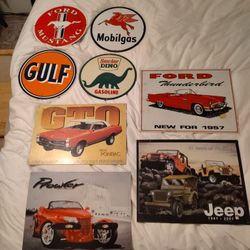 Vintage Metal ,& Ceramic Signs. $30 For All