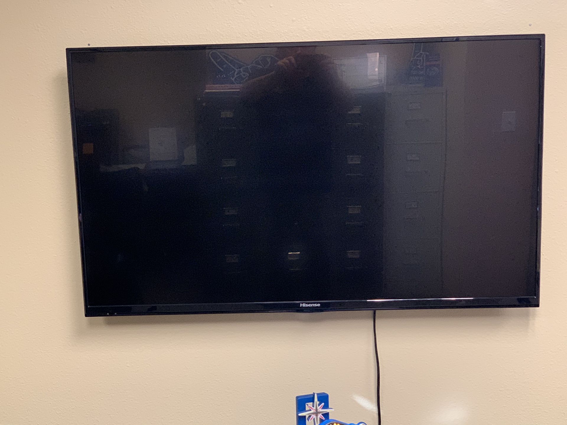 50 inch flat screen wall mounted TV. In office and almost never used. Asking $150. Mounting hardware included. You will have to pick up at busine