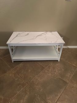 Faux marble coffee table