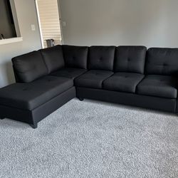 🎄🌨️ New Year Sale💥 Brand New Grey/Black Fabric L Shape Sectional Sofa  | Pay After Delivery 🚚